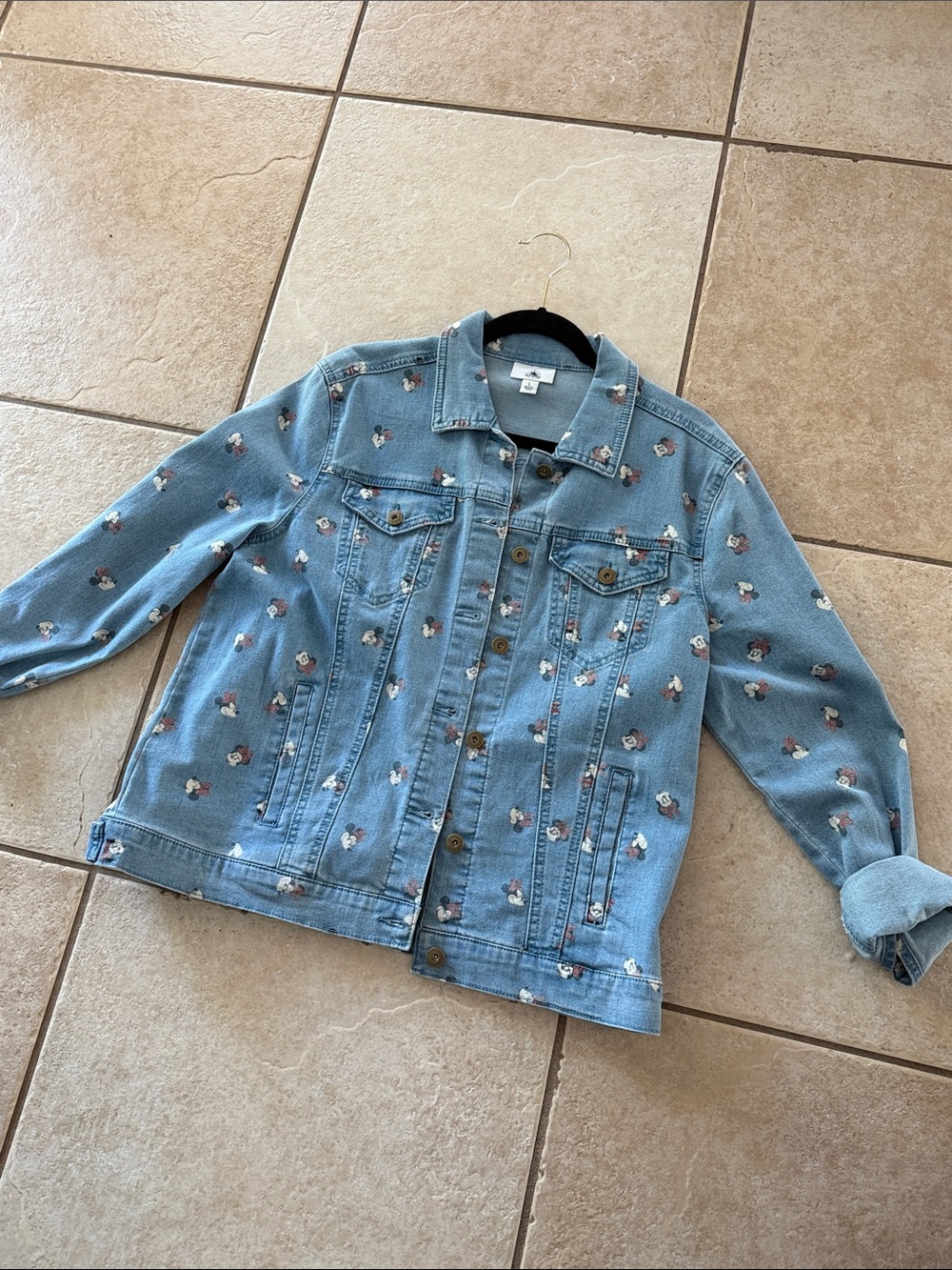 Disney Parks authentic Minnie mouse womens jean jacket size L